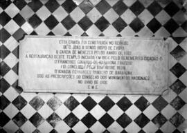 Placa comemorativa do restauro da Ermida de S. Brás