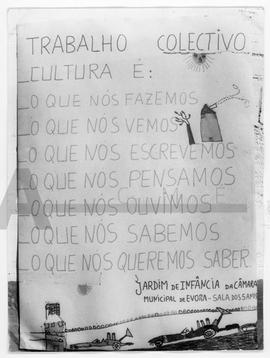 Cartaz elaborado pelos alunos do jardim de Infância da Câmara Municipal de Évora