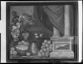 "Natureza Morta com pássaro, melancia e reposteiro", de Josefa de Óbidos