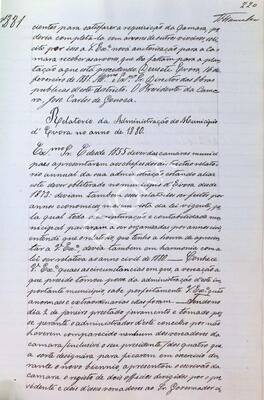 Relatório da Administração do Município de Évora no ano de 1880