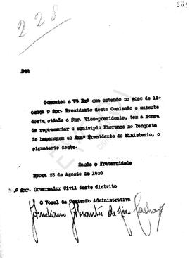 Livro correspondência expedida de 1928