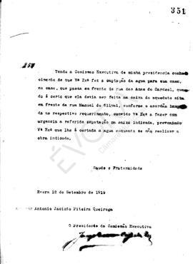 Livro de correspondência expedida de 1919