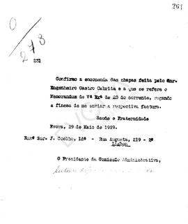 Livro de correspondência expedida de 1928-1929
