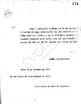 Livro de correspondência expedida de 1919