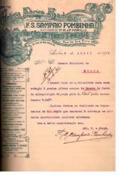 Livro de correspondência recebida de 1914