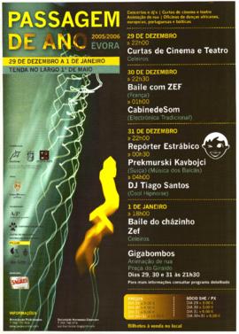 Cartaz de espetáculo - Passagem de ano Évora 2005-06