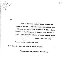 Livro de correspondência expedida de 1921