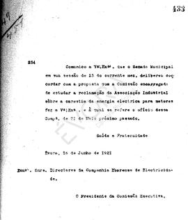 Livro de correspondência expedida de 1921