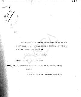 Livro de correspondência expedida de 1923