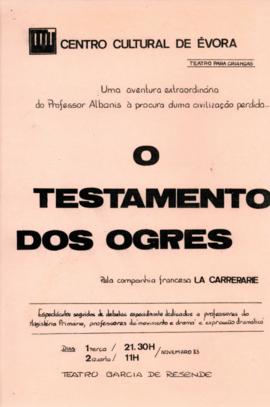 Cartaz de espetáculo - O Testamento dos Ogres