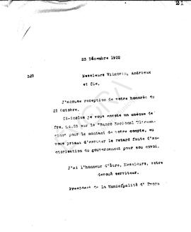 Livro de correspondência expedida de 1922-1923