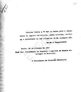 Livro de correspondência expedida de 1920