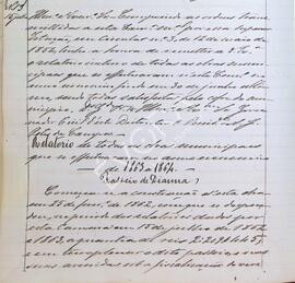 Relatório das obras municipais entre 1863 e 1864