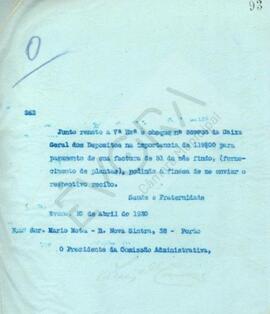 Livro de correspondência expedida de 1930