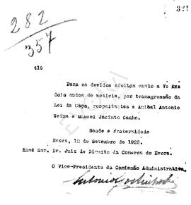 Livro correspondência expedida de 1928