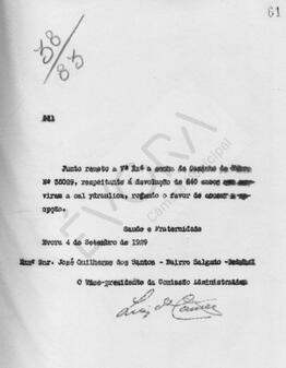 Livro de correspondência expedida de 1929-1930