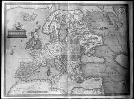 Reprodução de mapa antigo da Europa