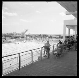Panorâmica geral das piscinas vista da varanda